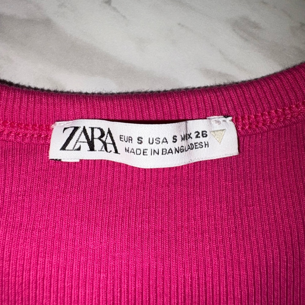 Zara Fuchsia Ribbed Top - Picture 4 of 4